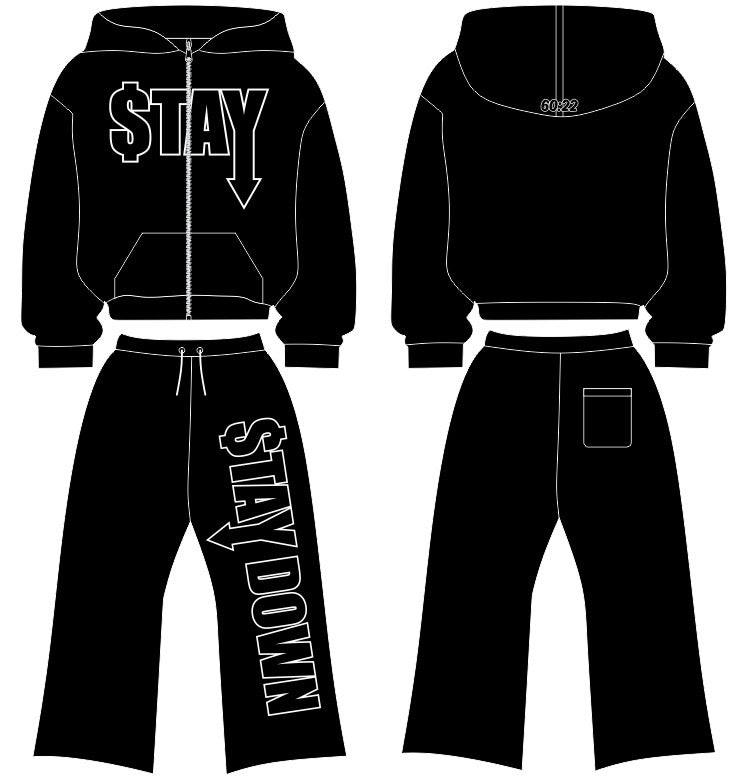 STAYDOWN  Zip-Up & Pants Set