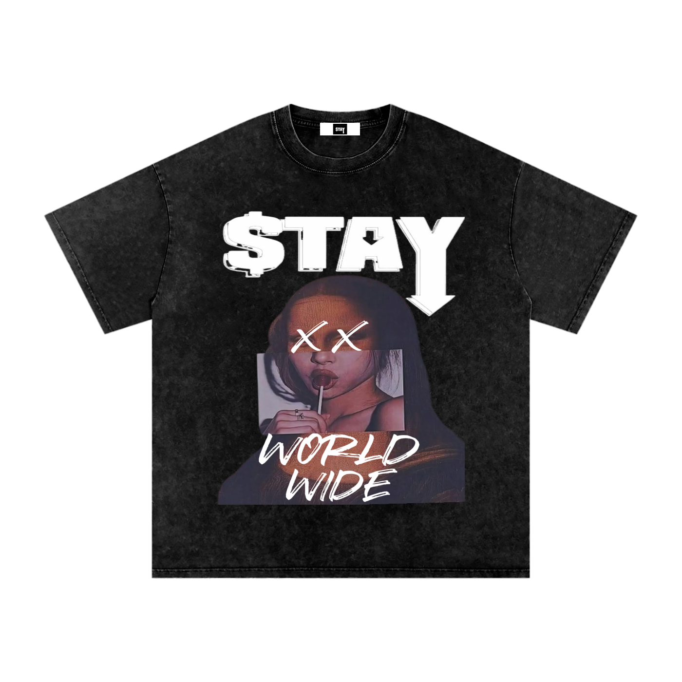 Snow Washed Oversized Cotton T-Shirt