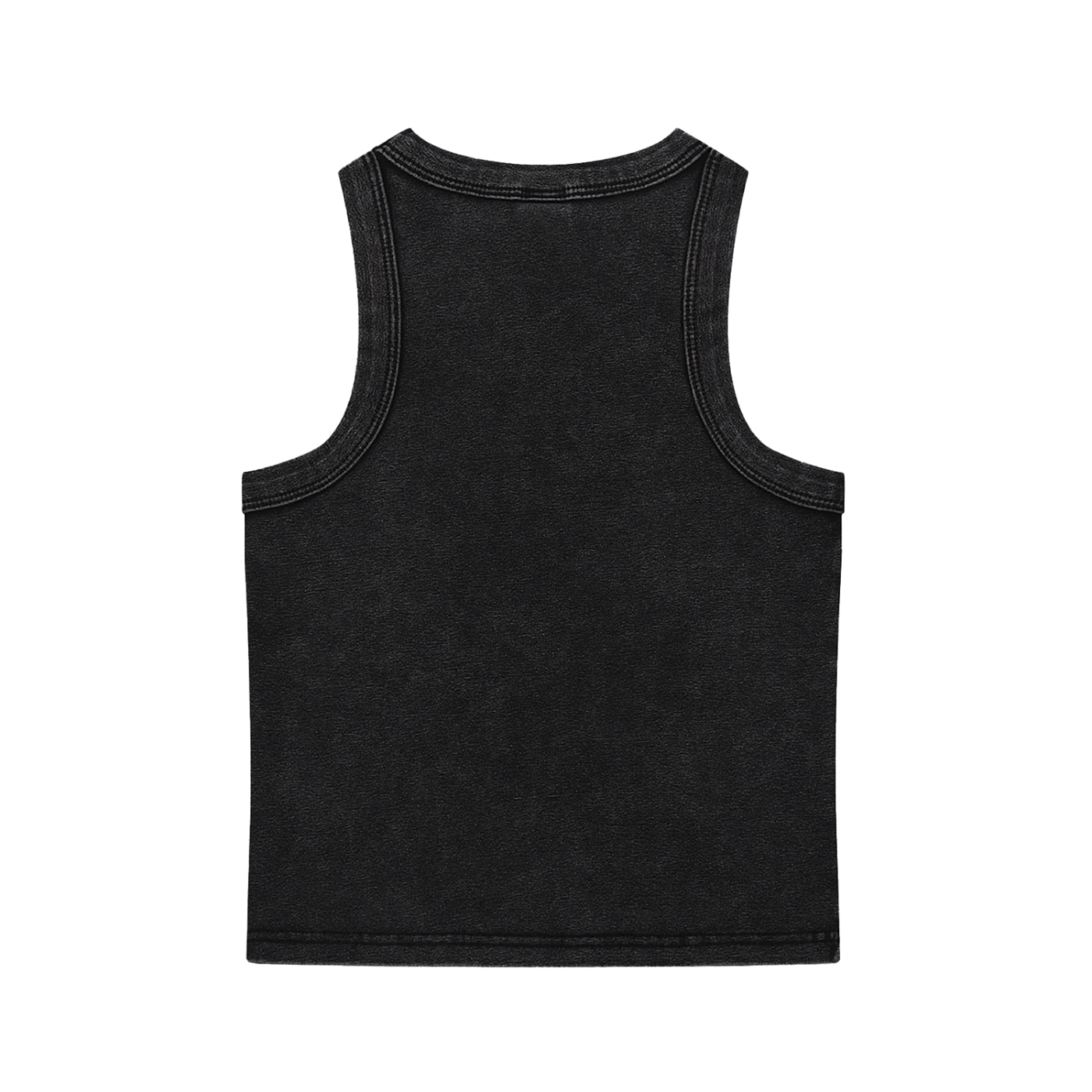 Snow Washed Crop Tank Top — Black