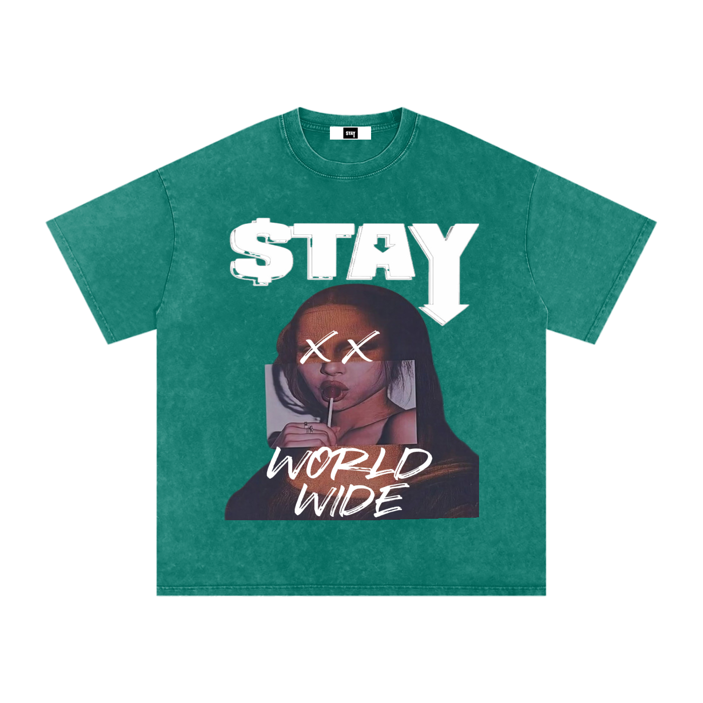 Snow Washed Oversized Cotton T-Shirt