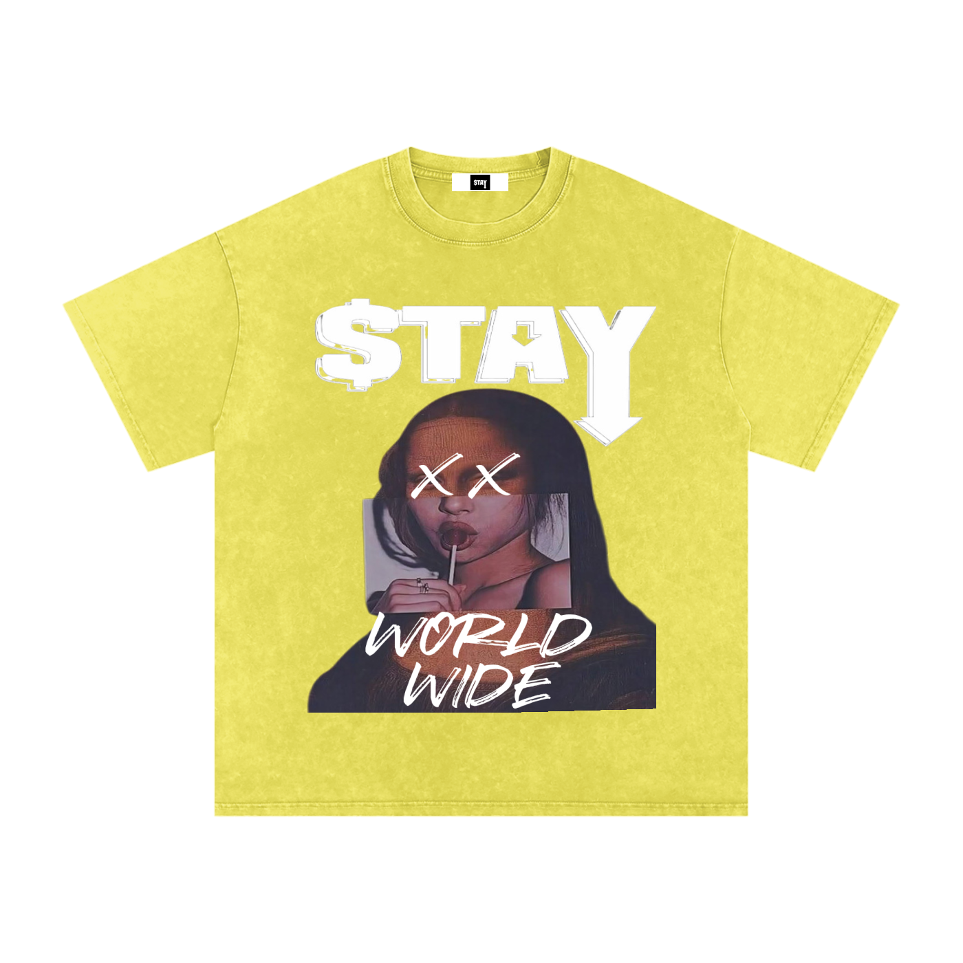 Snow Washed Oversized Cotton T-Shirt