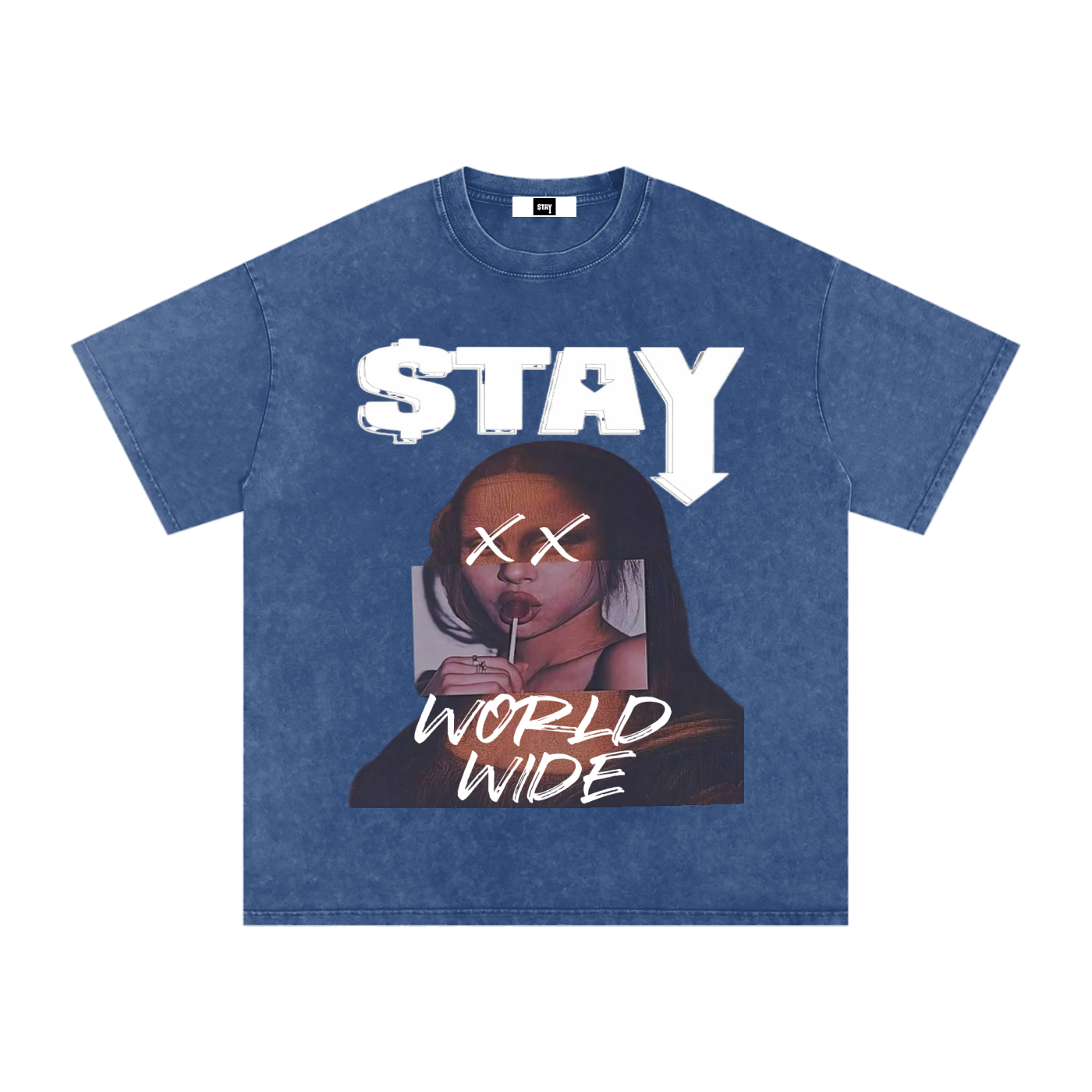 Snow Washed Oversized Cotton T-Shirt