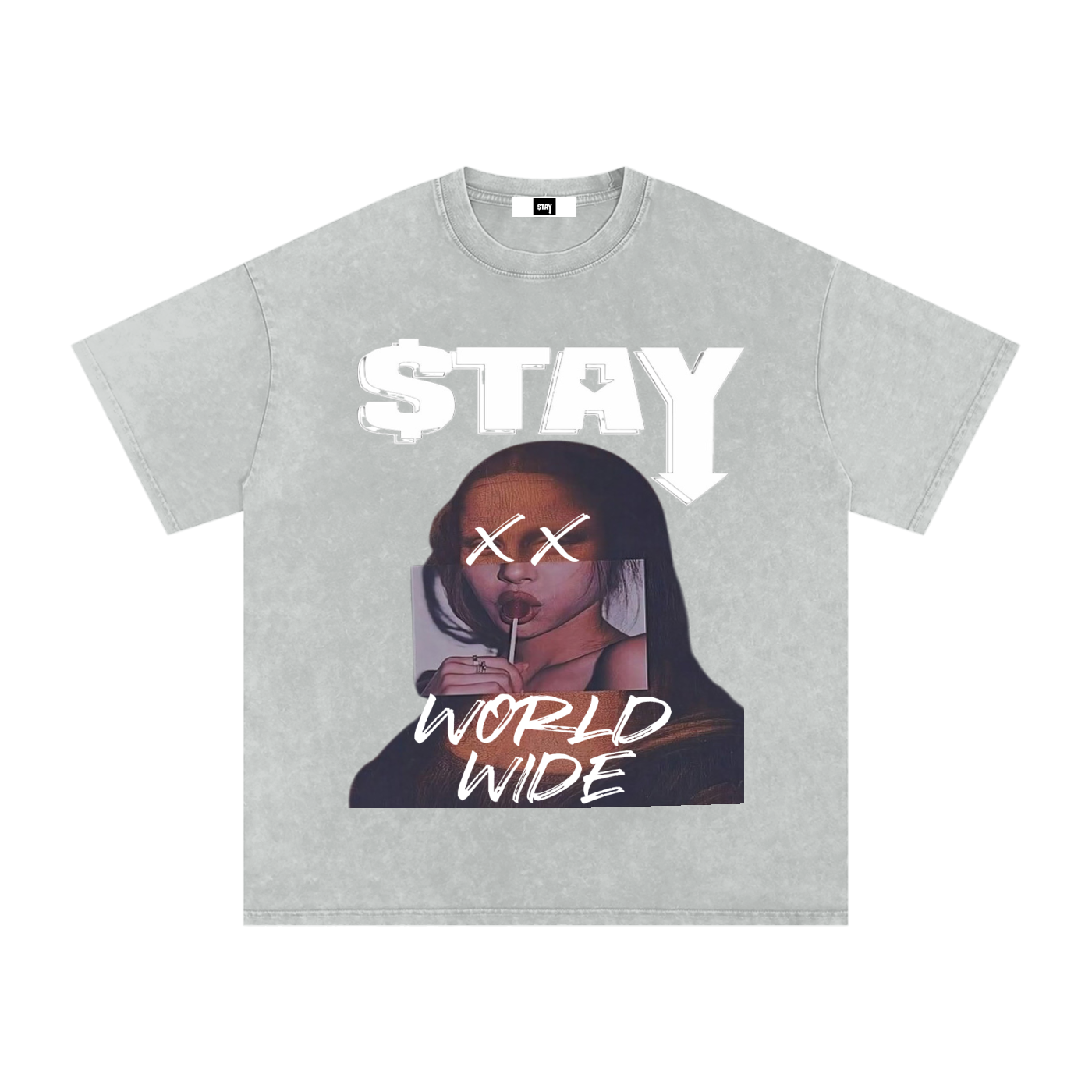 Snow Washed Oversized Cotton T-Shirt