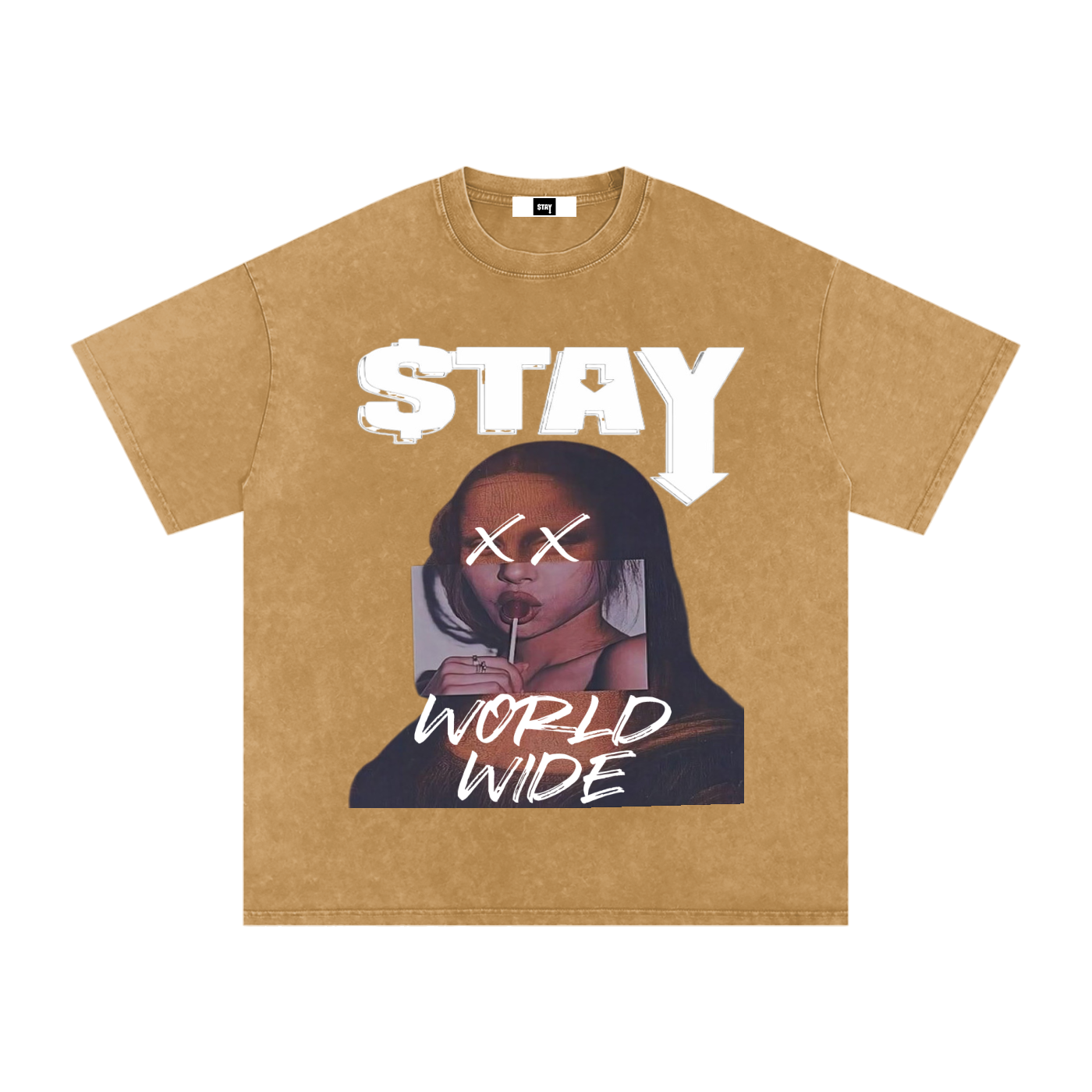 Snow Washed Oversized Cotton T-Shirt