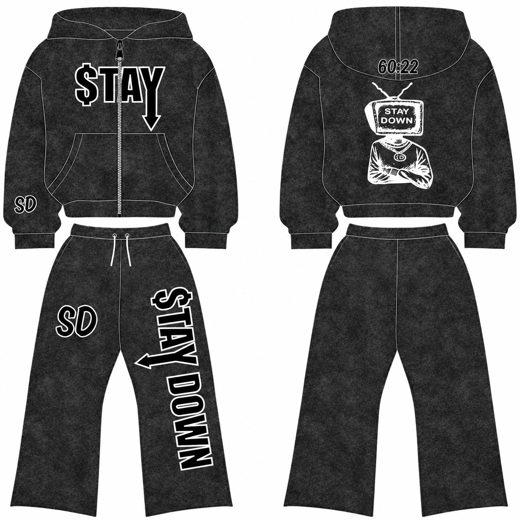 Charcoal tracksuit without scattered dots