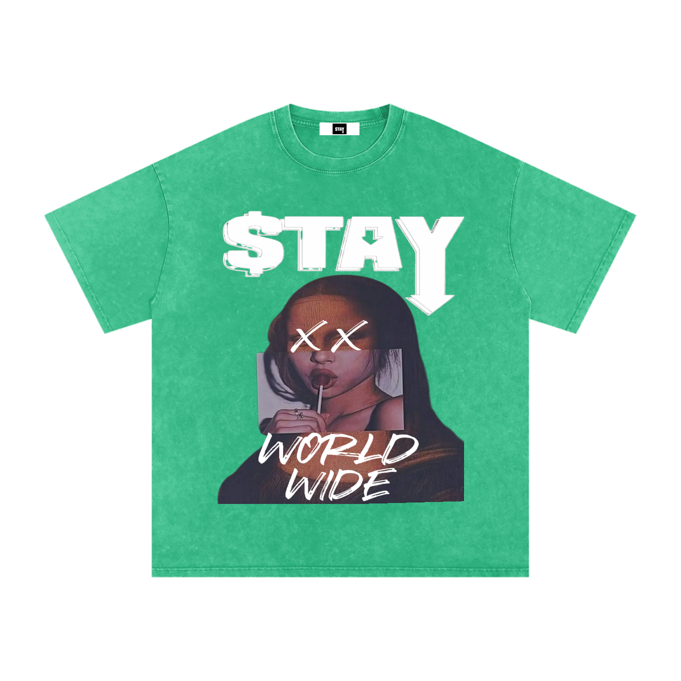 Snow Washed Oversized Cotton T-Shirt