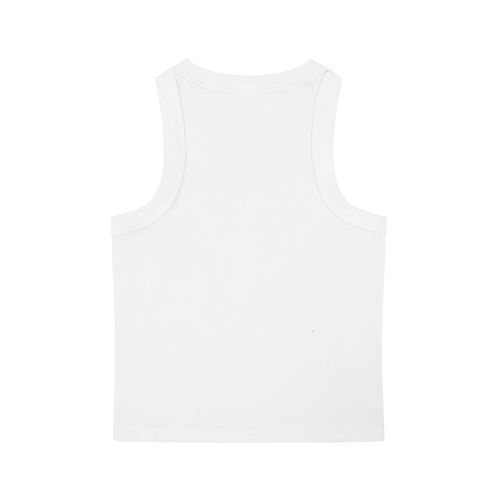 Snow Washed Crop Tank Top — White